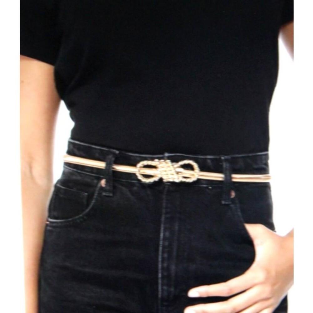 Giani Bernini Women's Sailor Knot Cobra Stretch Gold Tone Elastic Waist Belt